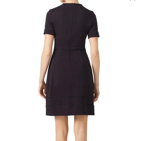 Yigal Azrouel NWOT Jacquard Short Sleeve Little Black Fit & Flare Dress Size 0 - Picture 3 of 11